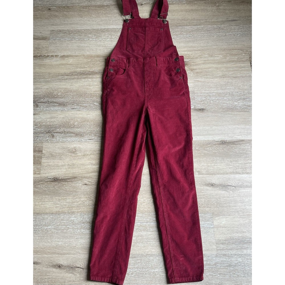 We The Free Corduroy Overalls Jumpsuit in Wine Red